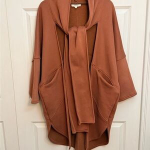 Jade by Jane Rust Brown Wrap Scarf Cardigan - Size S/M